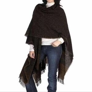 Kelly Woollen Mills Irish Celtic Lambswool Multicolor Shawl Wrap Poncho